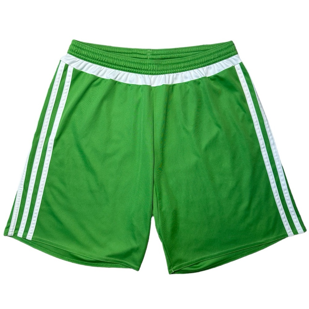 Adidas Men's Green Shorts Athletic Training Gym Workout Three Stripe Size S